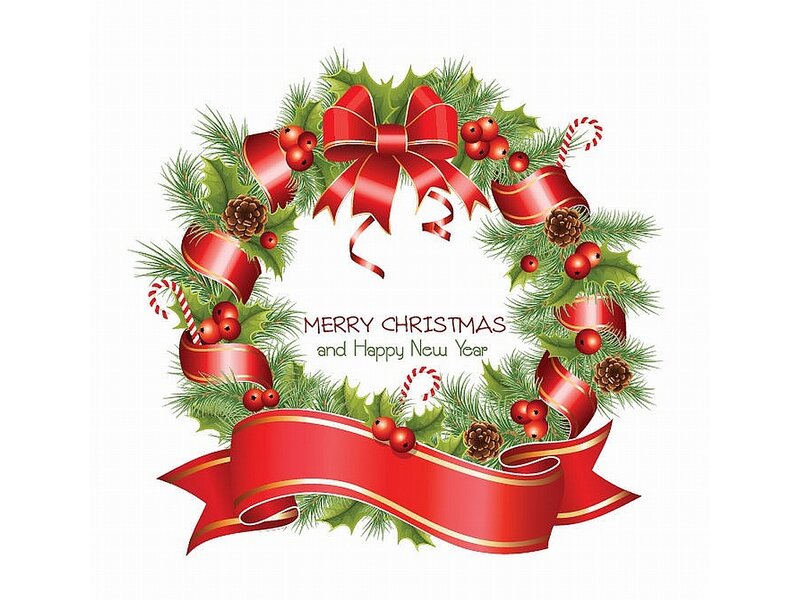 Christmas Wreath with Ribbon