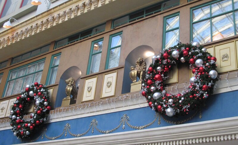 Christmas Wreaths on Building