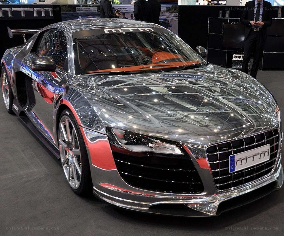 Chrome Audi R8 at auto show