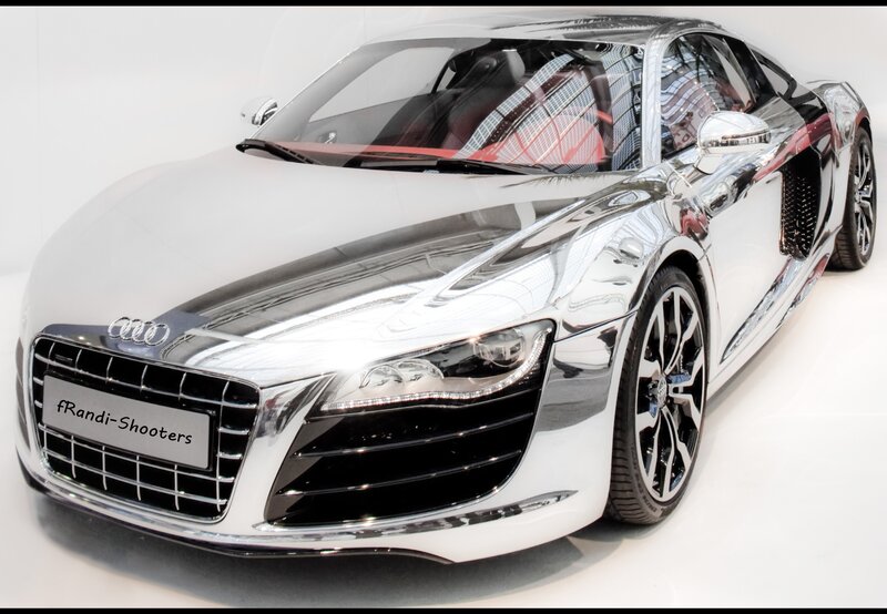 Chrome Audi R8 sports car