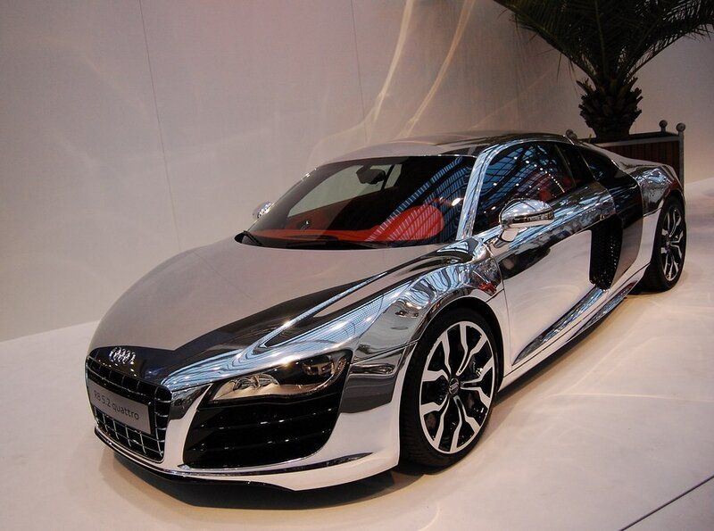 Chrome Audi R8 sports car