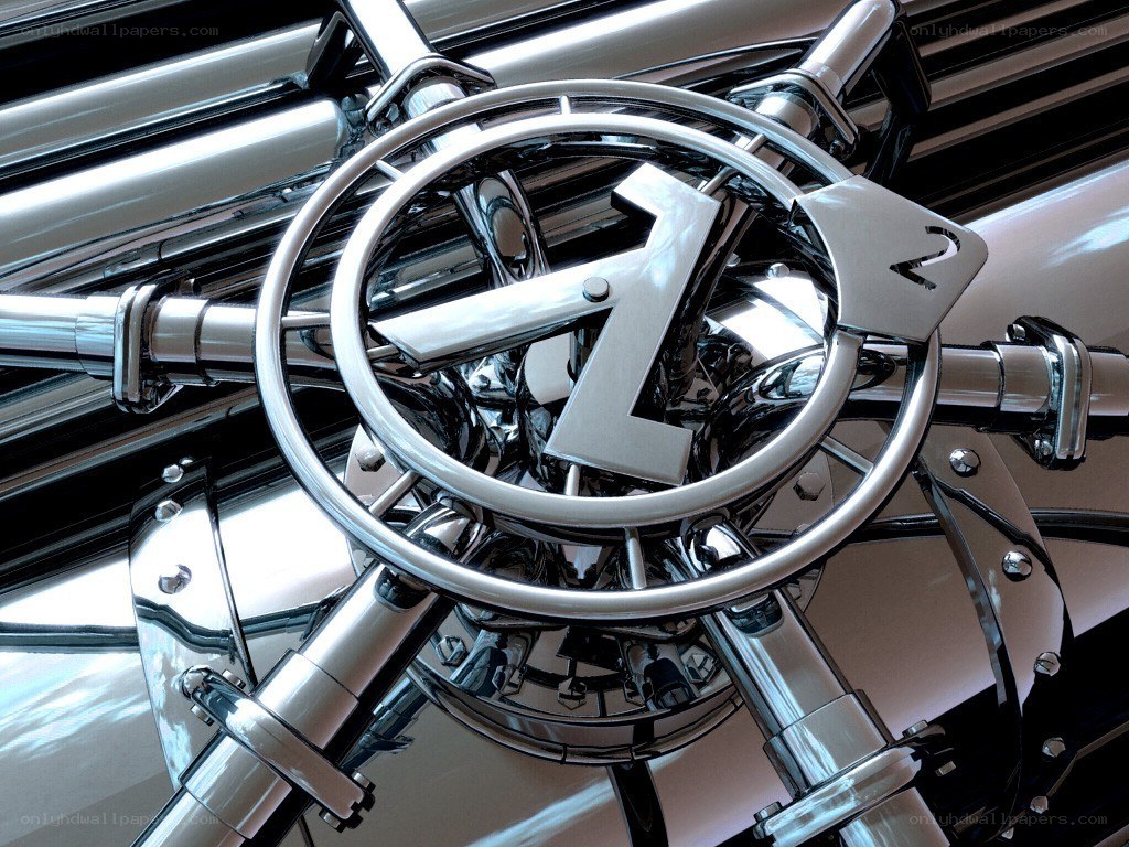 chrome car emblem close-up