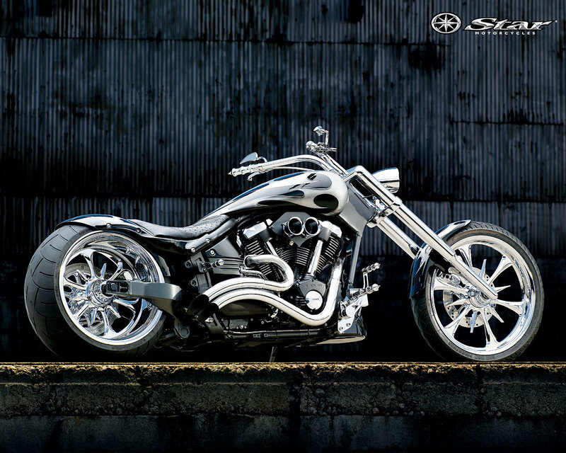 Chrome chopper motorcycle