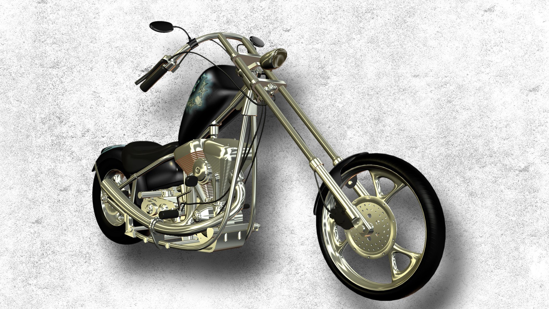 chrome chopper motorcycle