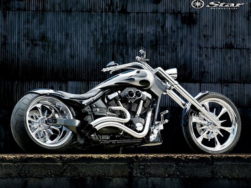 Chrome custom chopper motorcycle