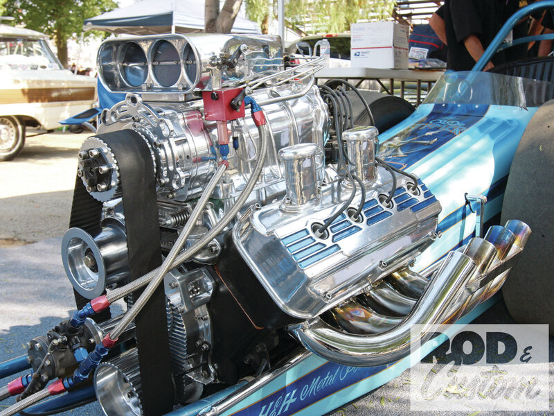 Chrome Engine on Race Car