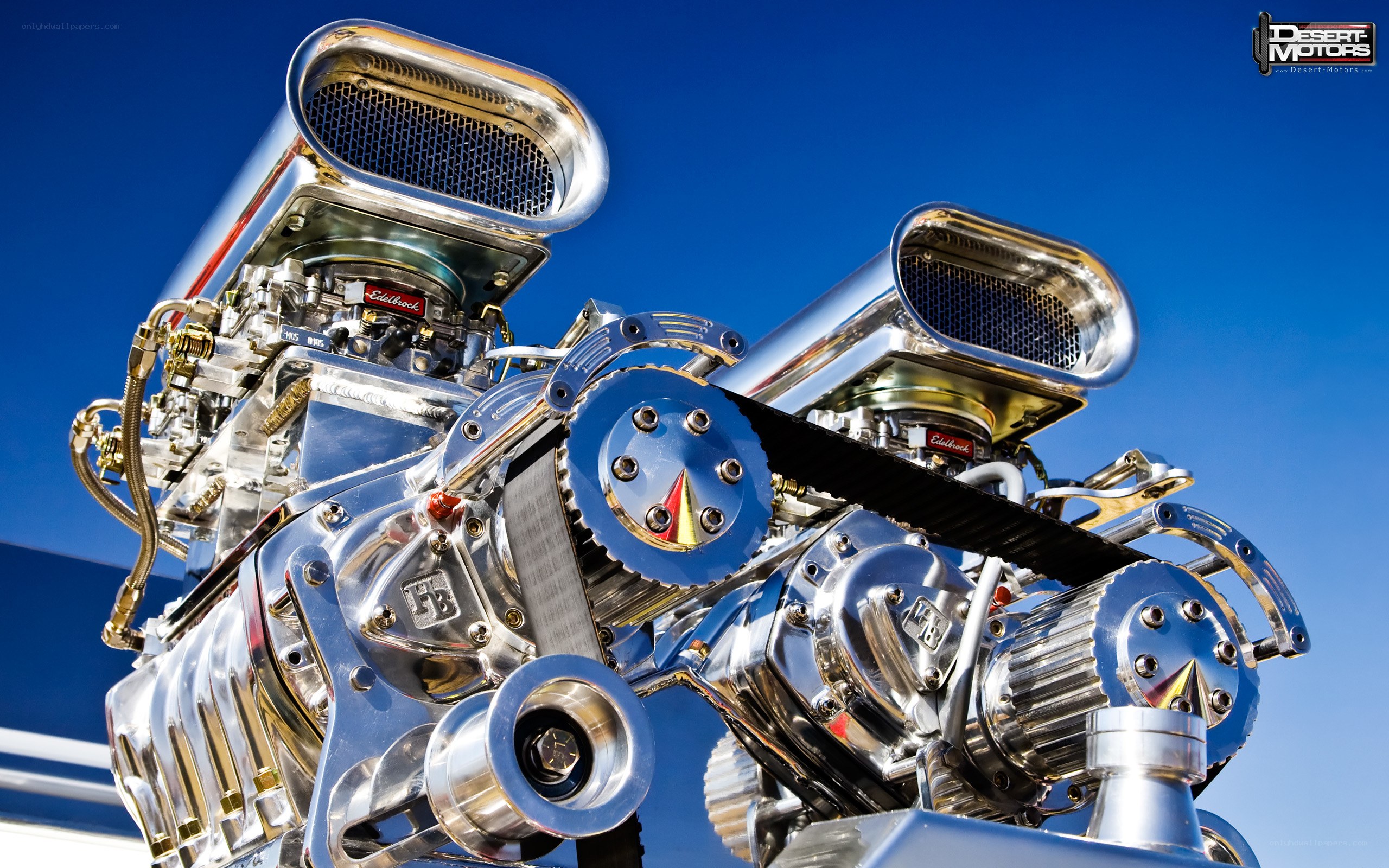 chrome engine with dual superchargers