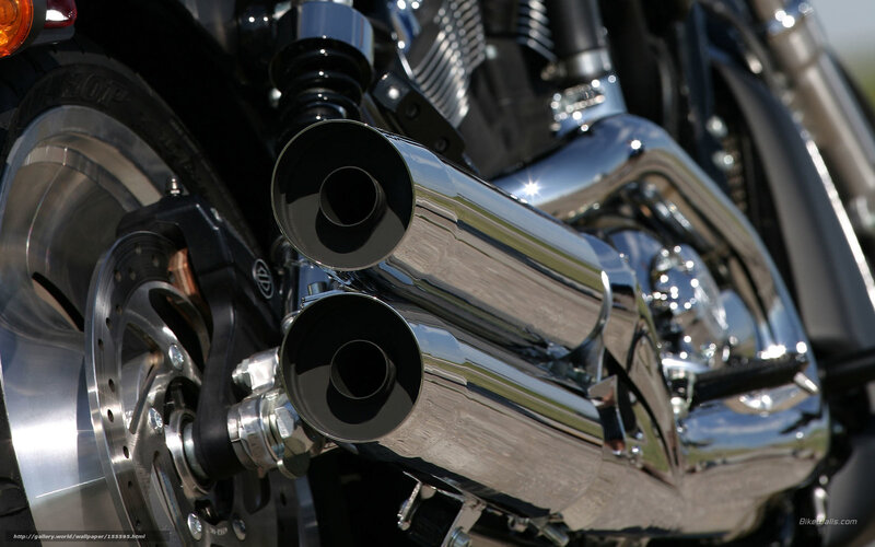 chrome exhaust on motorcycle