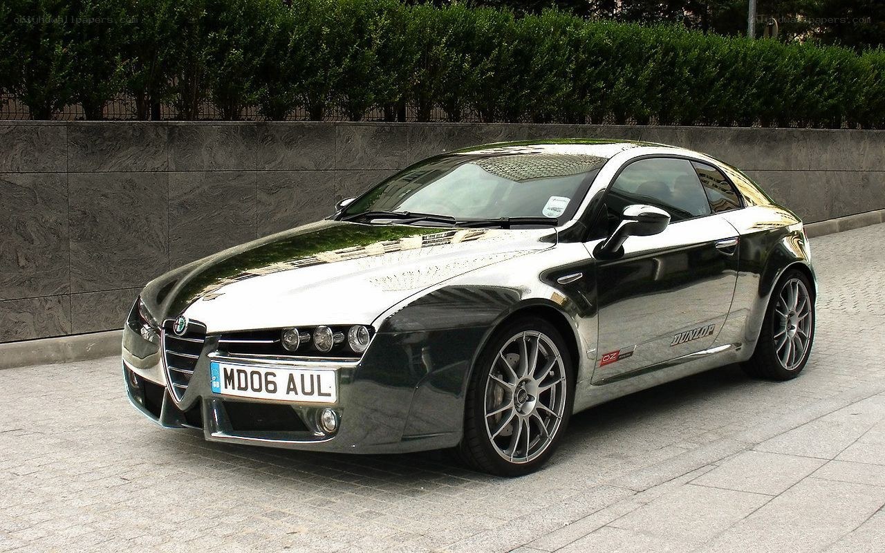 Chrome-finished Alfa Romeo coupe