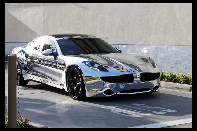 Chrome-finished Sports Car — Silver, Calm