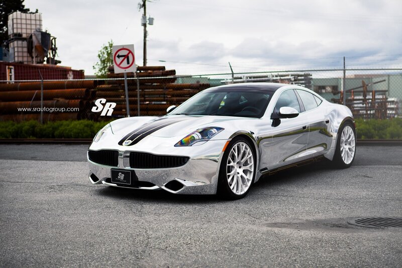 Chrome-finished Sports Car — Silver, Industrial, Afternoon