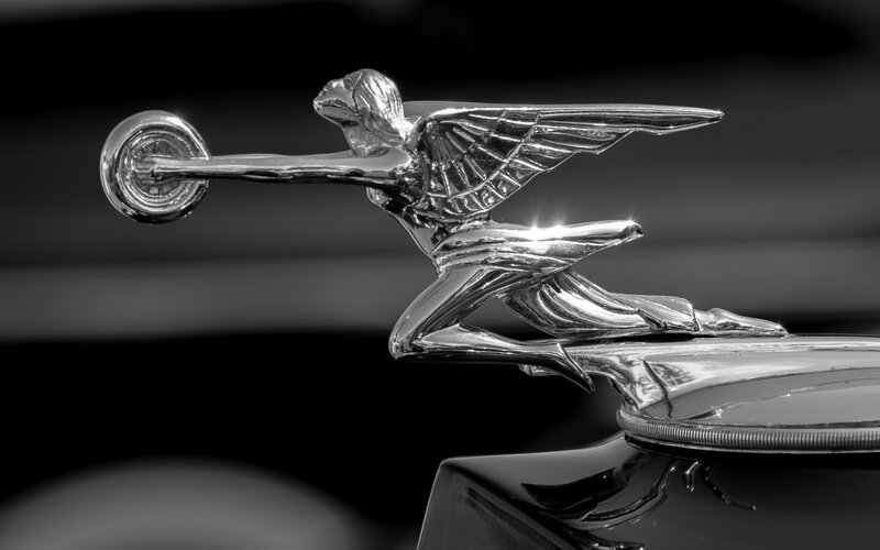 Chrome Hood Ornament — Black