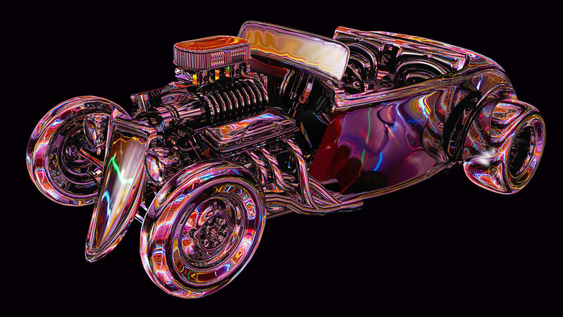 Chrome Hot Rod Car