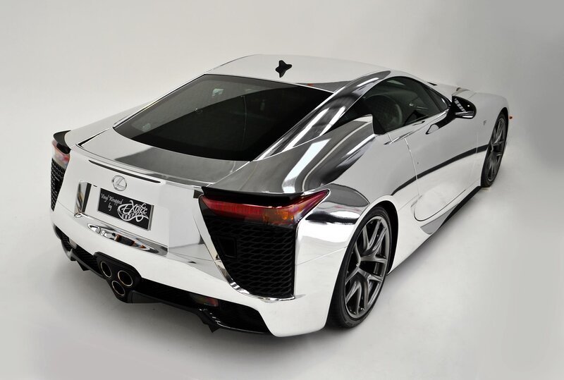 Chrome Lexus LFA sports car