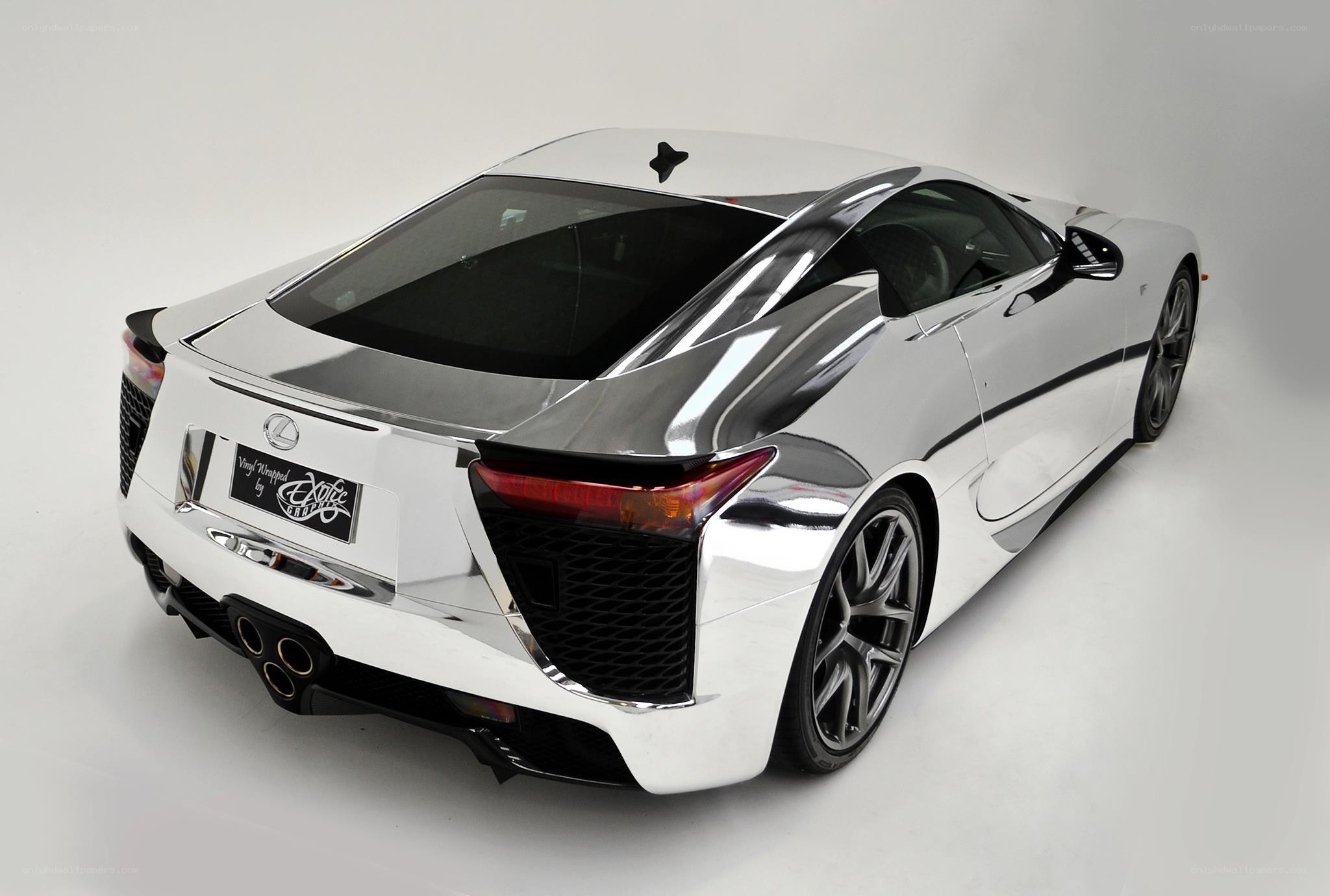 Chrome Lexus LFA sports car
