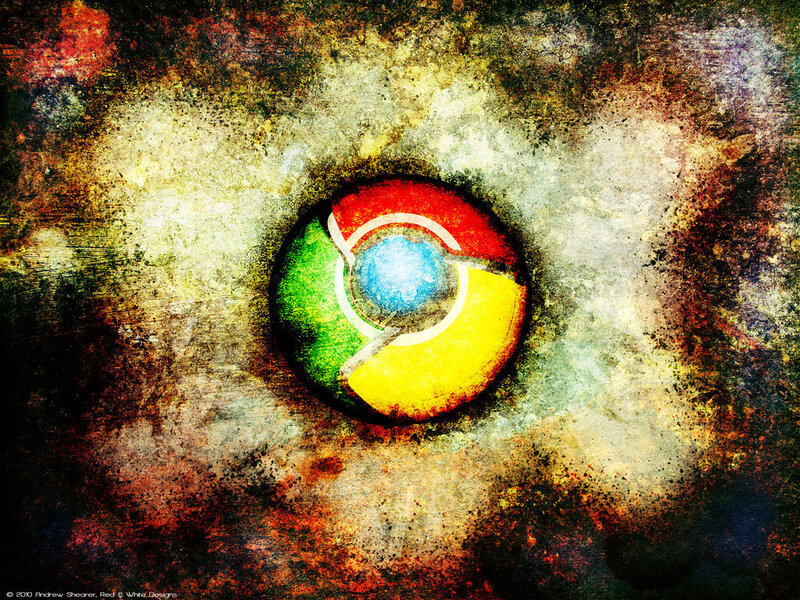 Chrome logo on grunge background