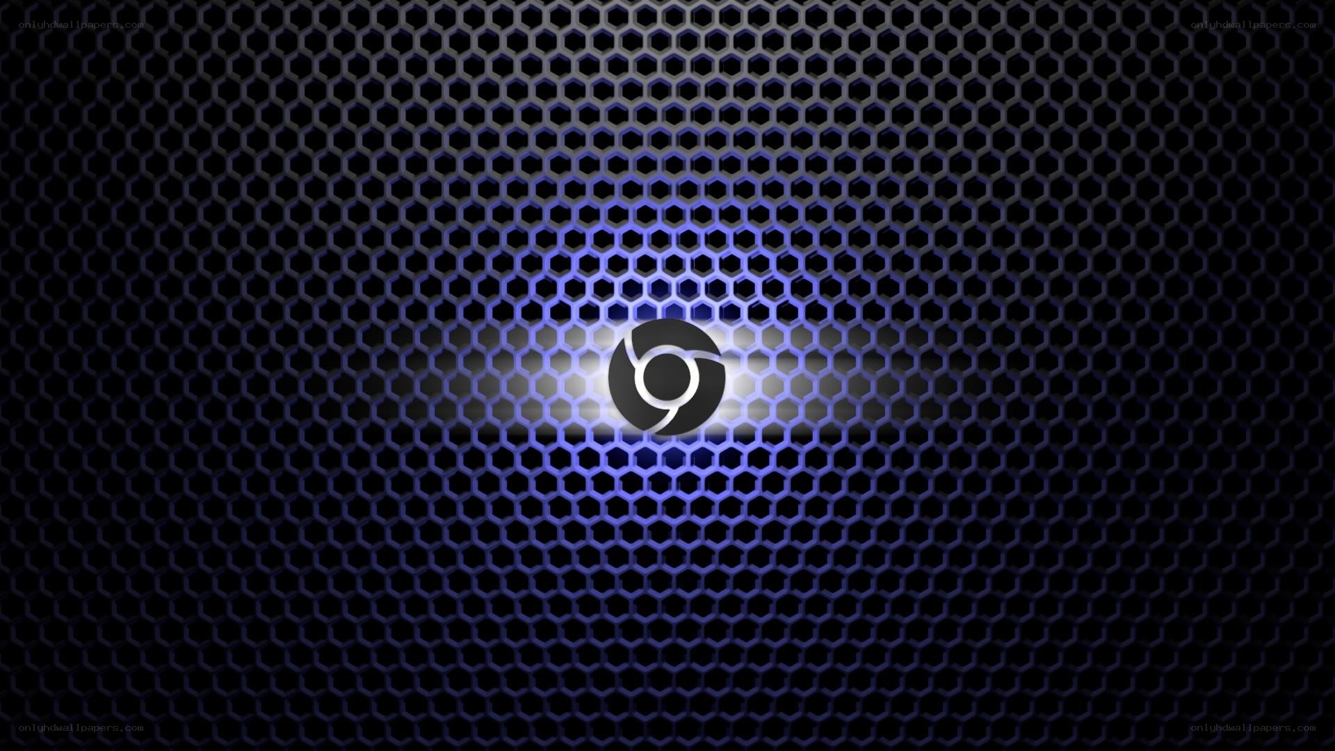 Chrome logo on honeycomb