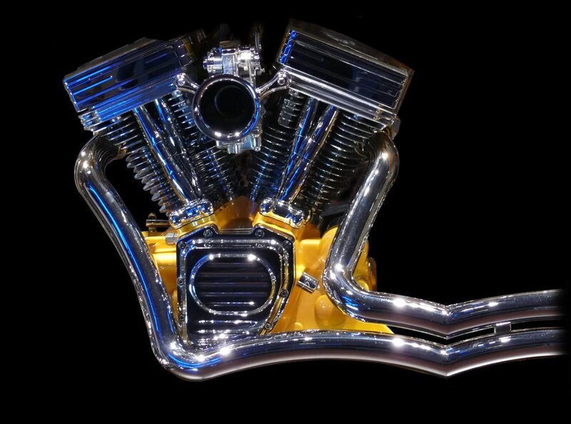 chrome motorcycle engine