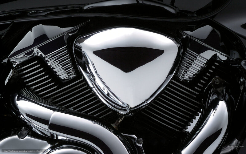 Chrome Motorcycle Engine — Black, Dramatic, Photograph