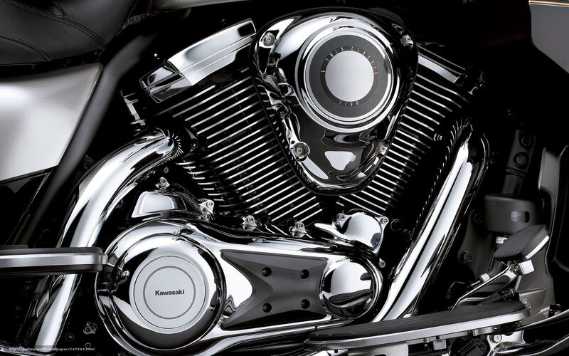 Chrome Motorcycle Engine — Black, Dramatic