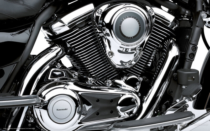 Chrome Motorcycle Engine — Black, Mechanical