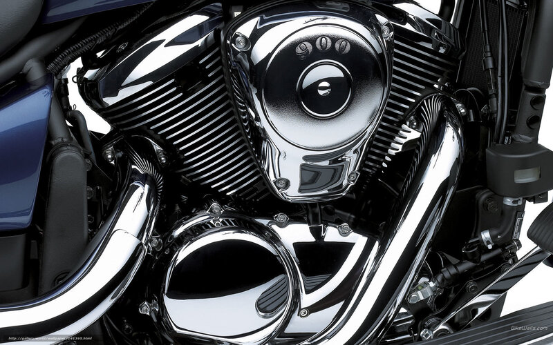 Chrome Motorcycle Engine — Black