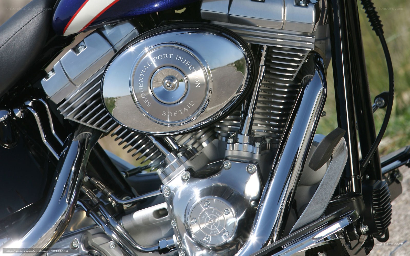 Chrome motorcycle engine close-up