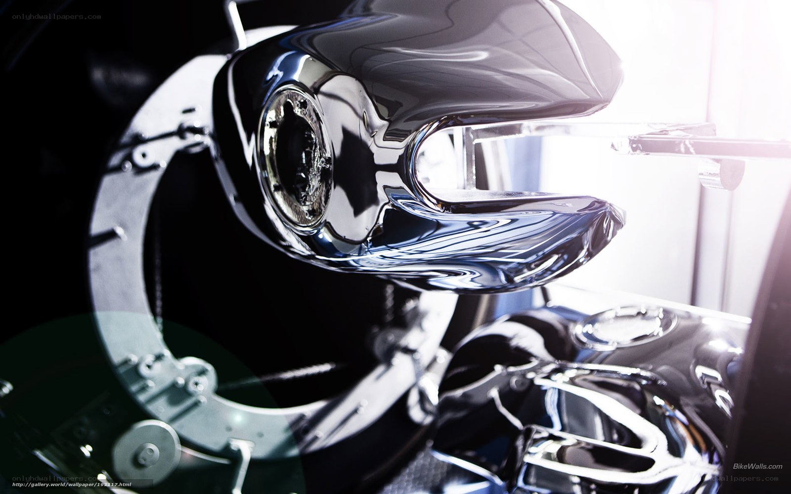 Chrome motorcycle engine details