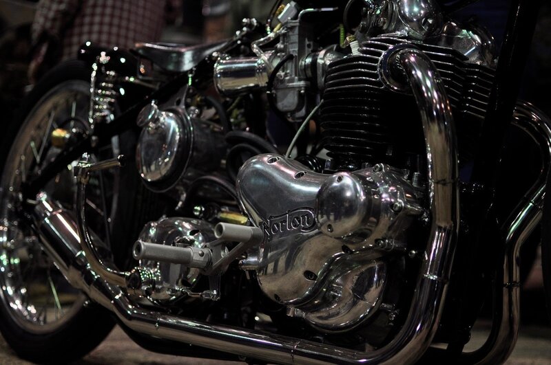 Chrome Motorcycle Engine — Silver, Dramatic, Photograph