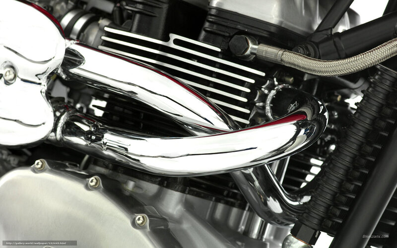 Chrome Motorcycle Exhaust — Silver
