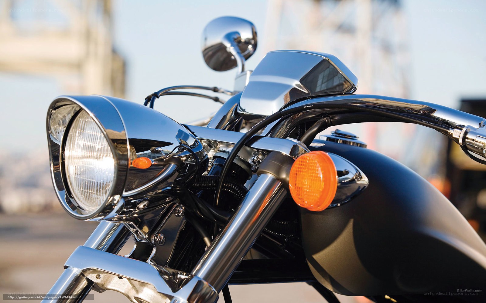 Chrome motorcycle front details