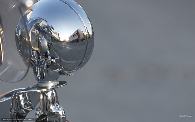 Chrome motorcycle headlight reflection