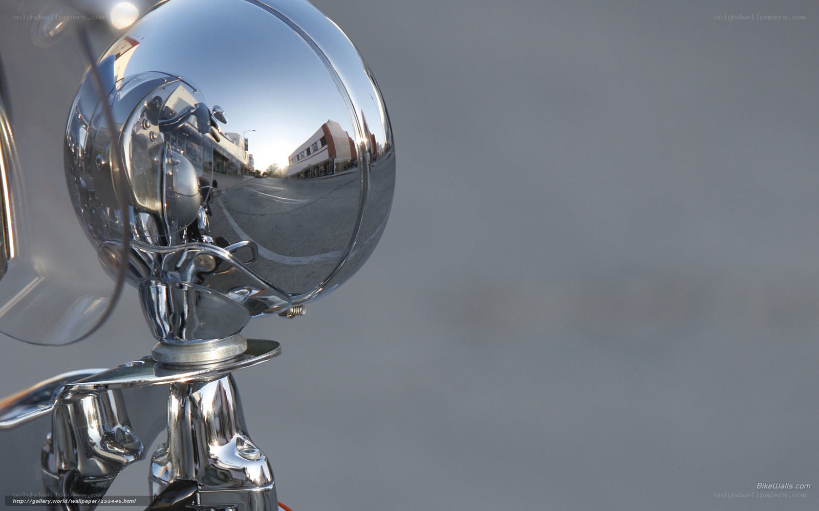 Chrome motorcycle headlight reflection