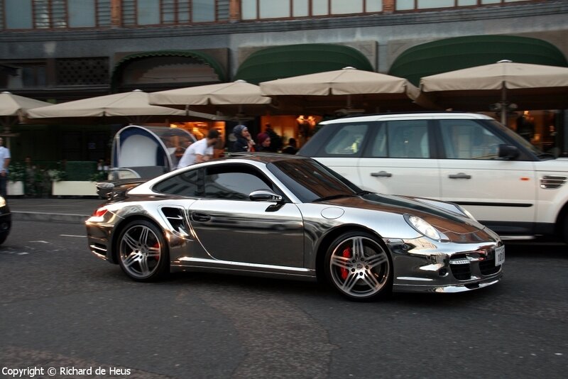 Chrome Porsche Sports Car