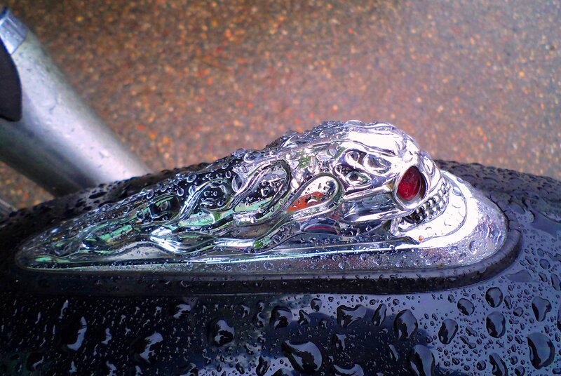 Chrome Skull Ornament