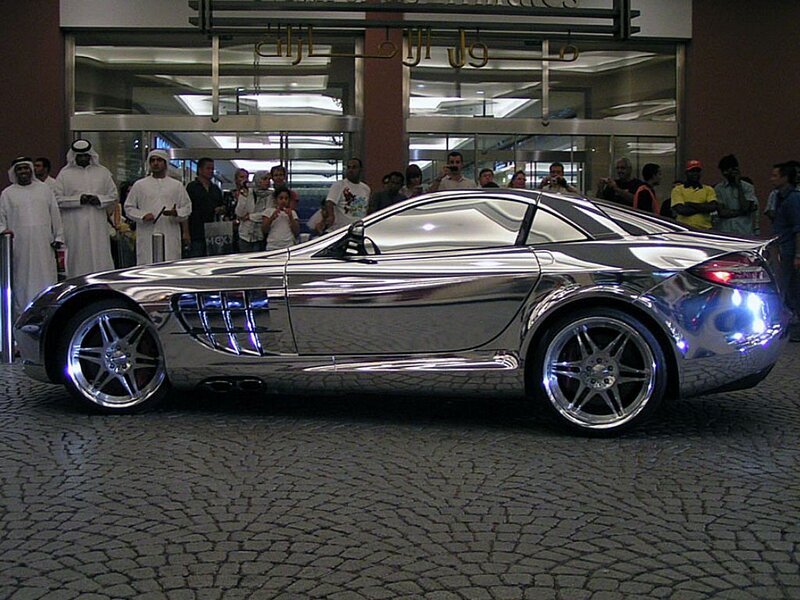 Chrome Sports Car — Silver