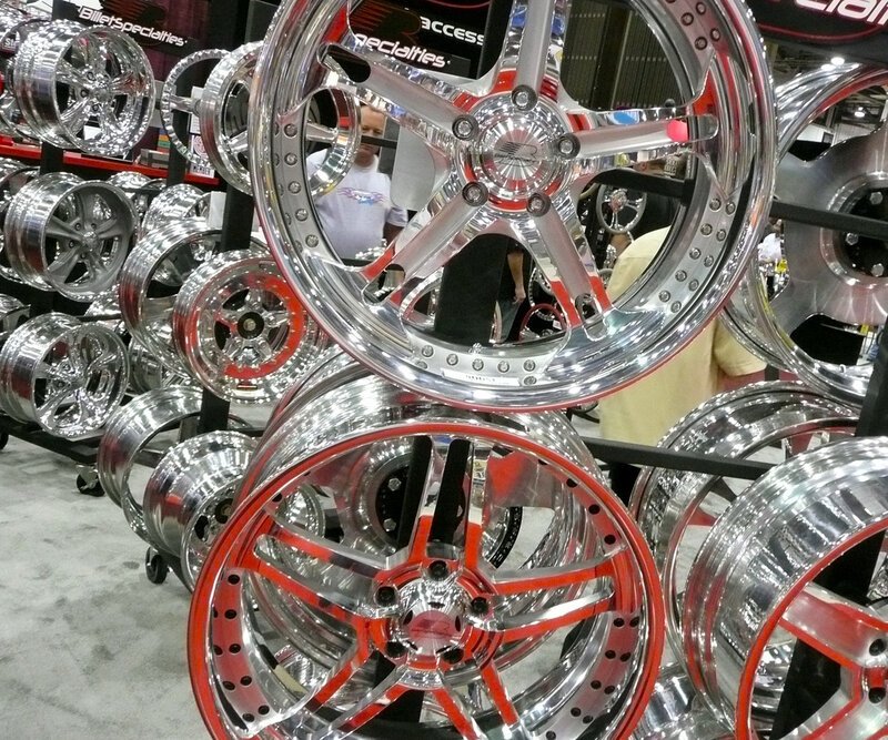 Chrome wheels on display
