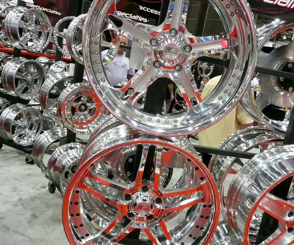 Chrome wheels on display