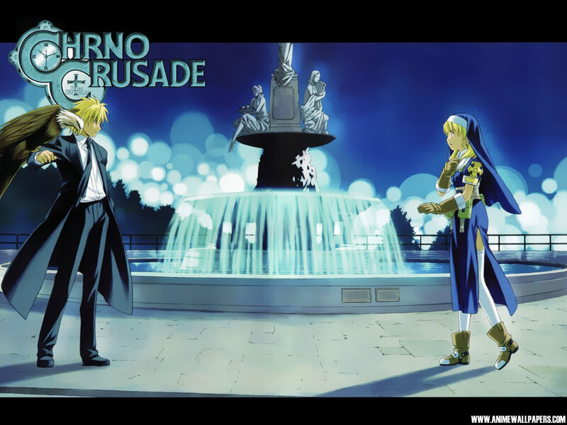 Chrono Crusade characters at fountain