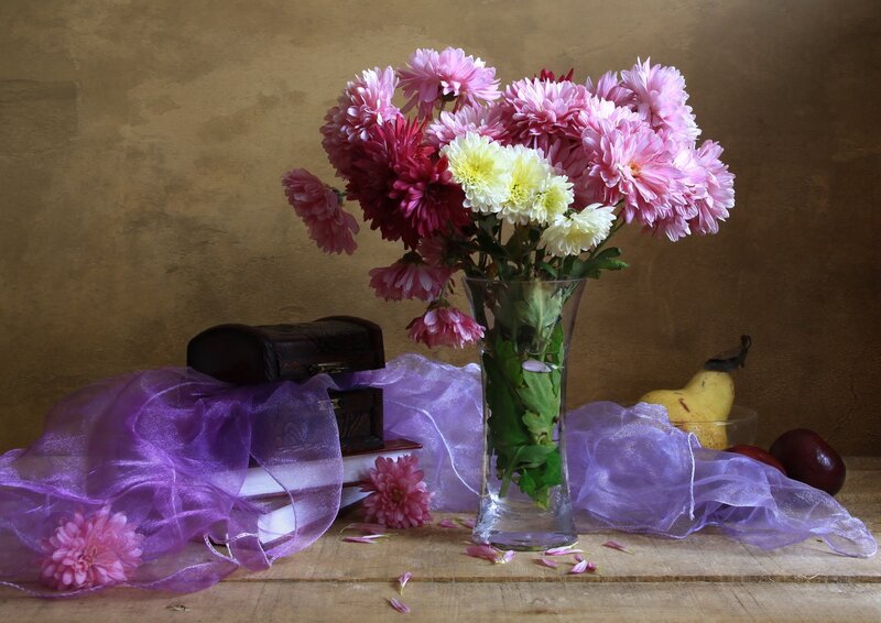 Chrysanthemum Bouquet — Pink, Calm, Photograph