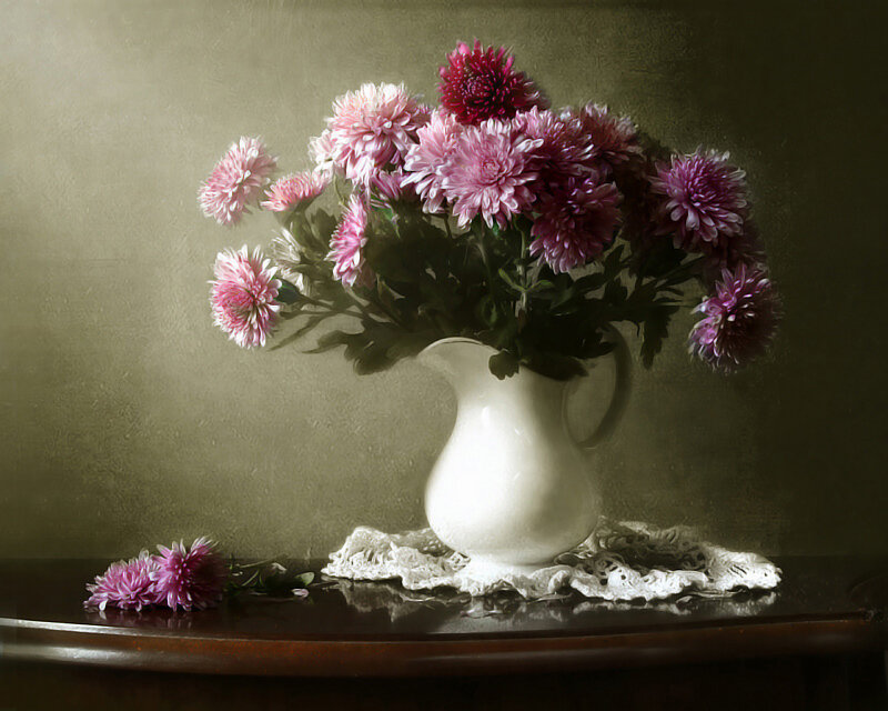 Chrysanthemum Bouquet — White, Serene