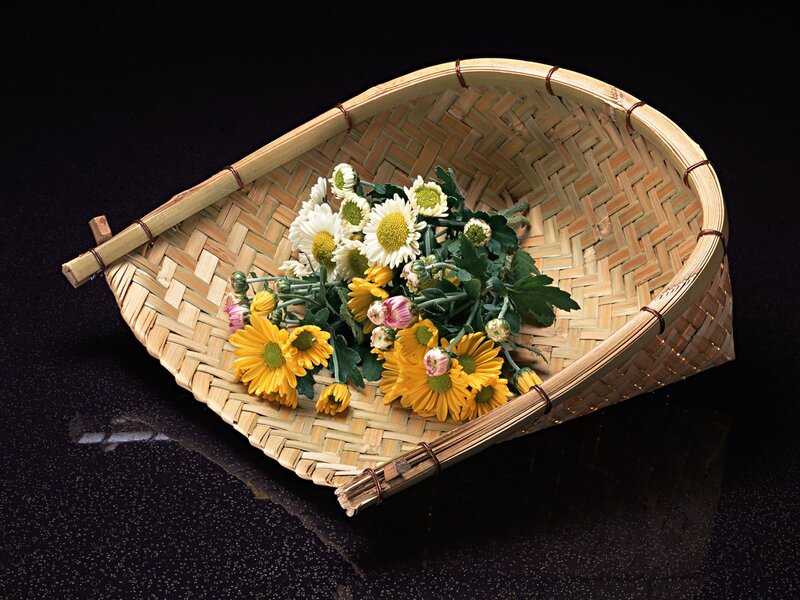 Chrysanthemum Flowers in Basket