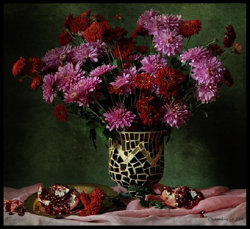 Chrysanthemums in Vase