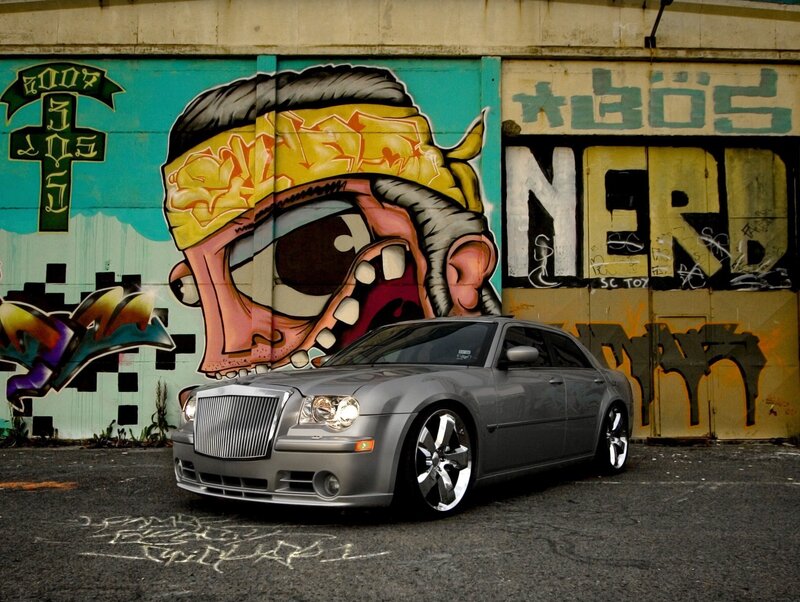 Chrysler 300 with graffiti art