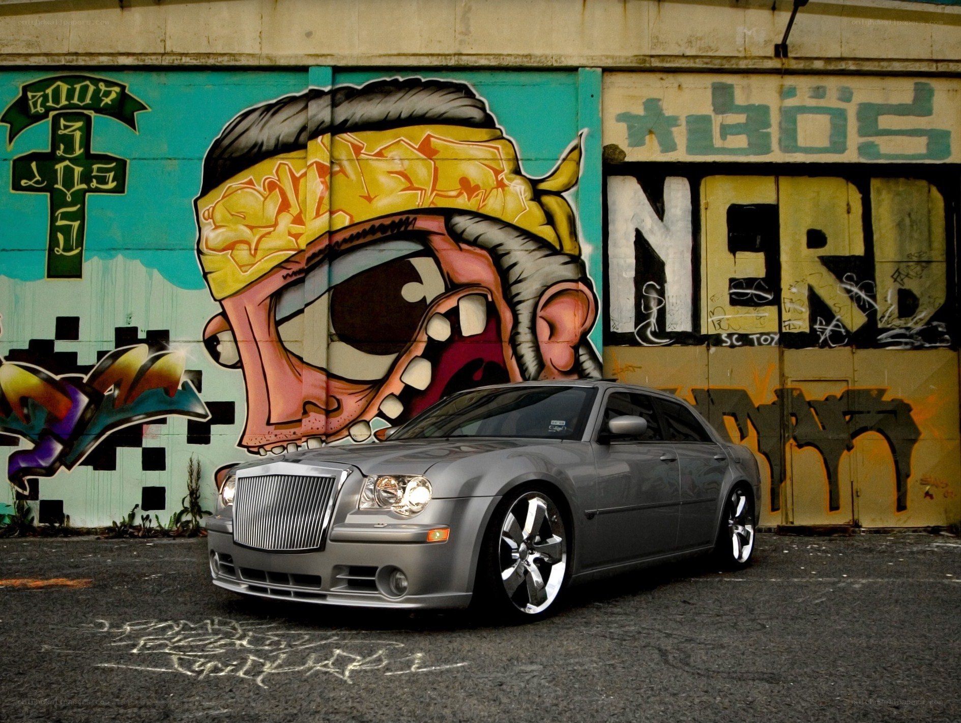 Chrysler 300 with graffiti art