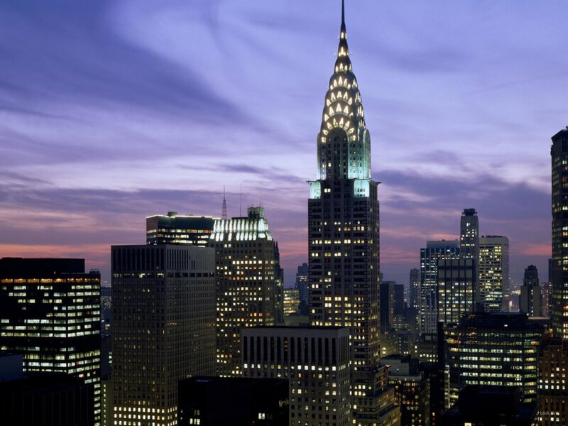 Chrysler Building at Dusk — Purple, Dramatic
