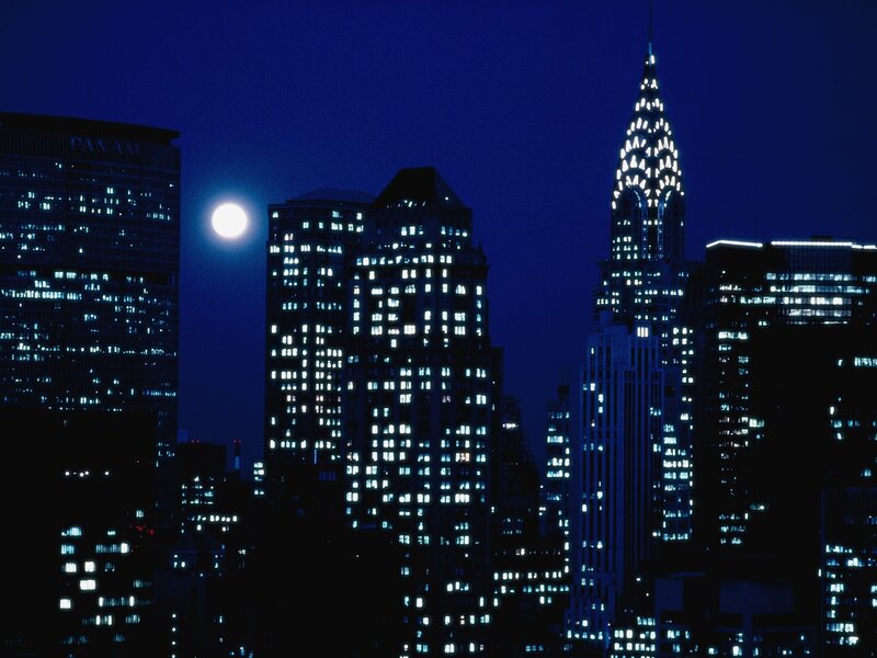 Chrysler Building at Night — Blue, Serene