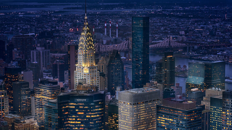 Chrysler Building at Night — Blue