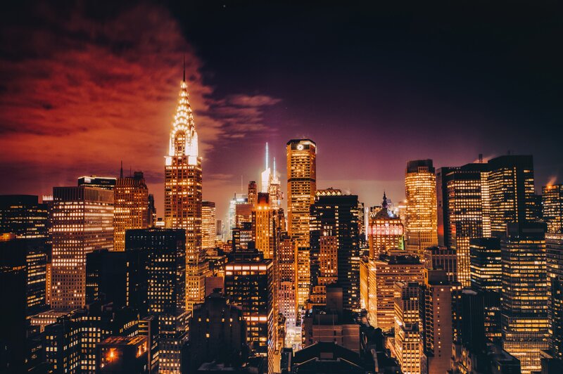 Chrysler Building at Night — Orange