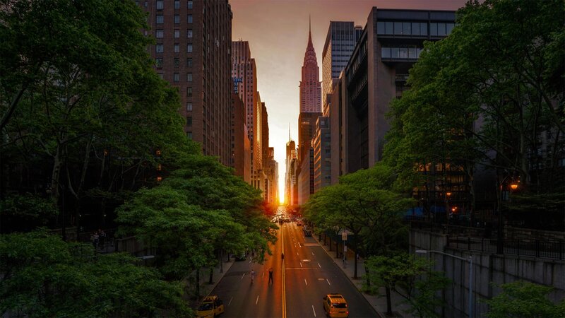Chrysler Building at Sunset — Orange, Dramatic